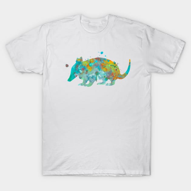 Armadillo Watercolor Painting T-Shirt by Miao Miao Design